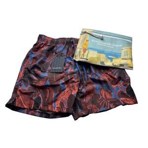 11-49 ERMENEGILDO ZEGNA Men's Swim Short Mid Opera Red/Liberty XS